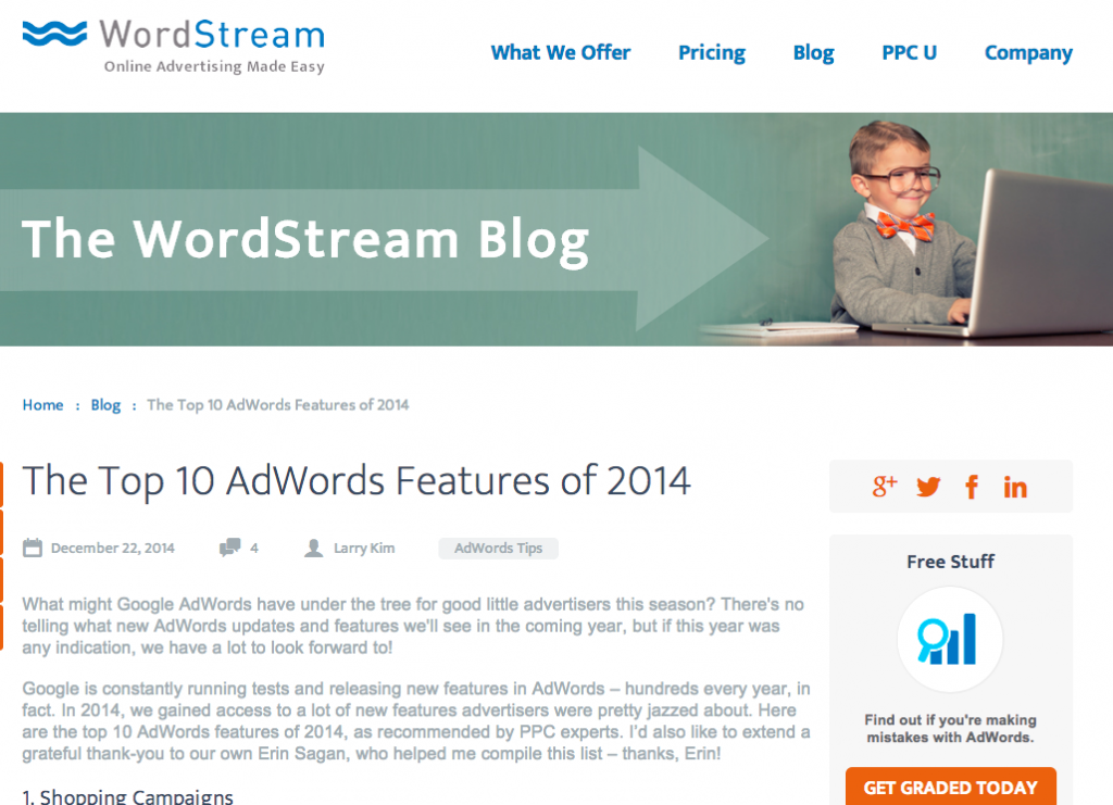 John Rampton - The Top 10 AdWords Features of 2014