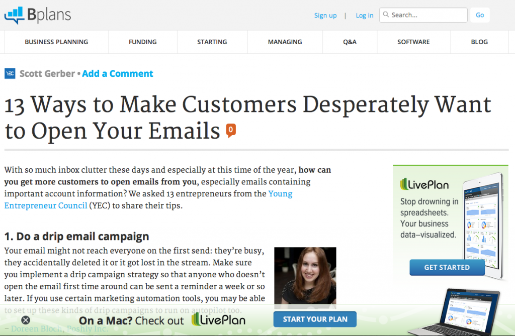 John Rampton - bplans - 13 Ways to Make Customers Desperately Want to Open Your Emails