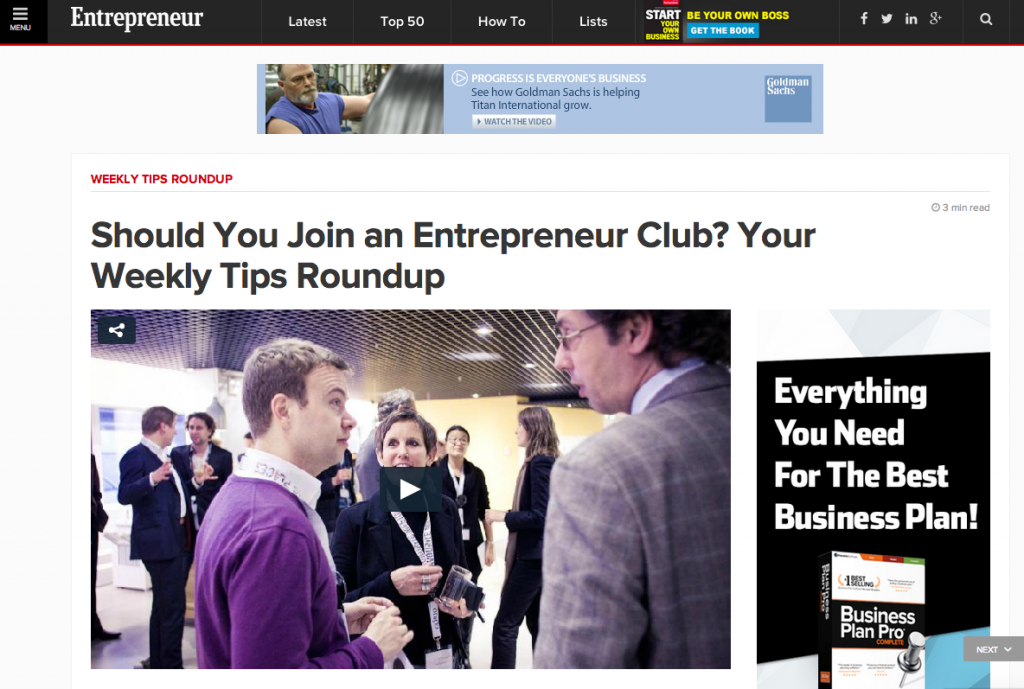 John Rampton - Should You Join an Entrepreneur Club